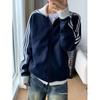 Men's 2026 Retro Striped Stand Collar Baseball Jacket - High-End Casual Sports Outerwear