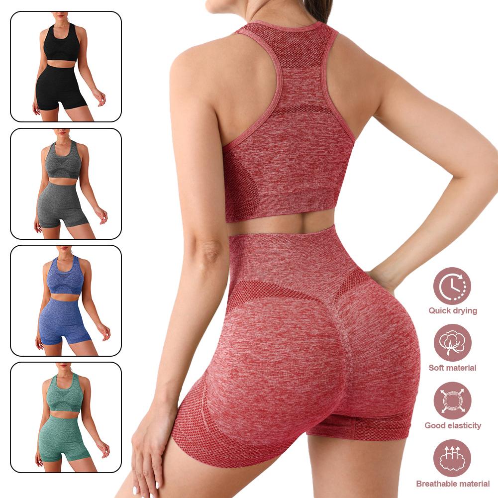 Yoga Set Women Tracksuit Gym Set Workout Clothes for Women Seamless Leggings Sports Bra Suit Female Clothing High Waist Shorts
