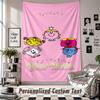 Wall Hanging Tapestry With Custom Name & Text, Mr. Men & Little Miss Decorative Tapestry For Bedroom