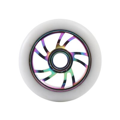 Professional 10cm Skateboard Wheel Premium Aluminum Alloy Rims PU Tires Precisions Bearing for Smooth Rolling Ridings