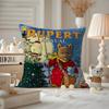 Anime RRupert BBear Cushion Cover Antidustmite Pillowcase Invisible zipper silky short plush Sofa cushion cover