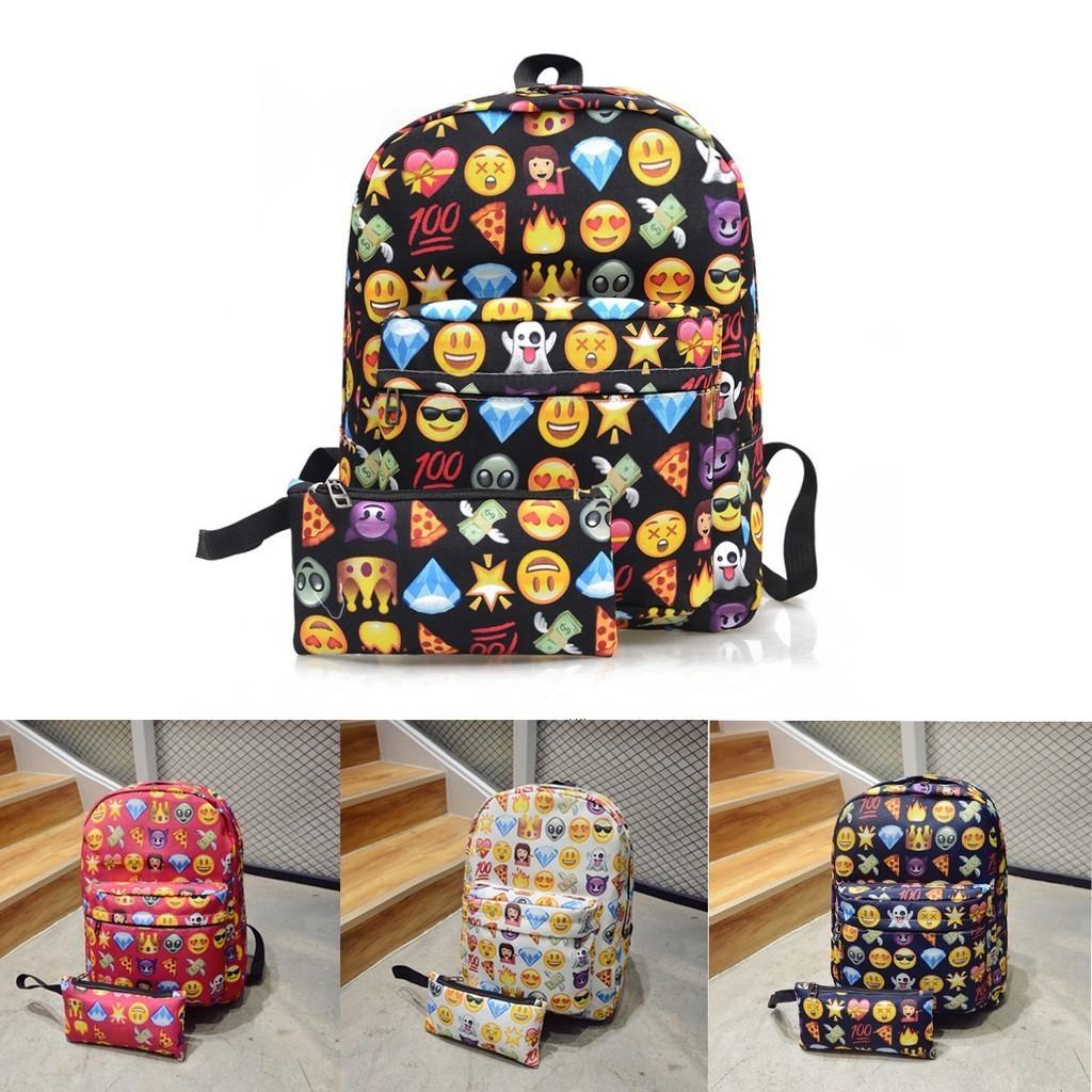 Kid Backpack Emoticons Smiling Face Emoticons Travel Cute Canvas School Backpack