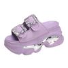 Fashion New Summer Women Slippers Flip-Flops Ladies Beach Bling Shoes Wedge Heels Shoes Woman High Platform Slippers Outside Sandals 8CM