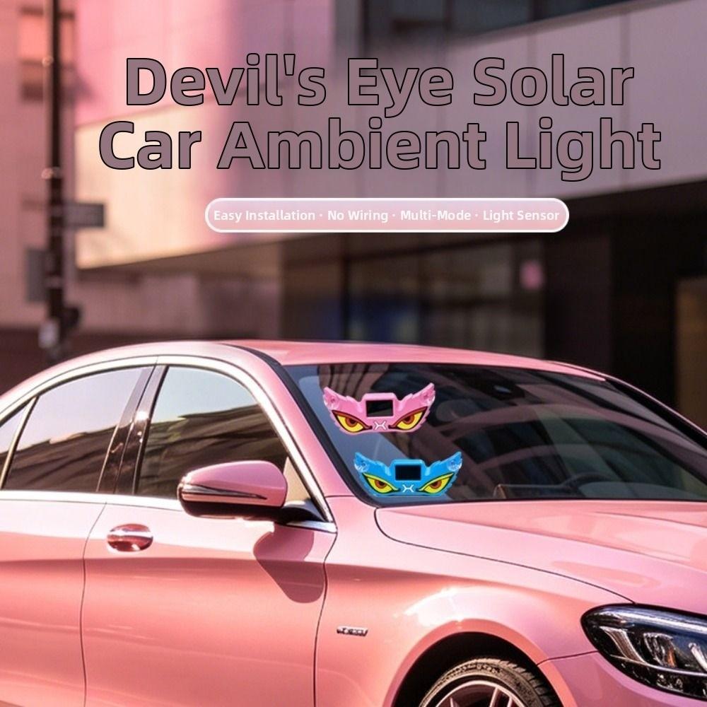 Wireless Solar Powered Demon Eye Car Light Suction Cup Smart LED Lights Cool EYE Ambient Lights