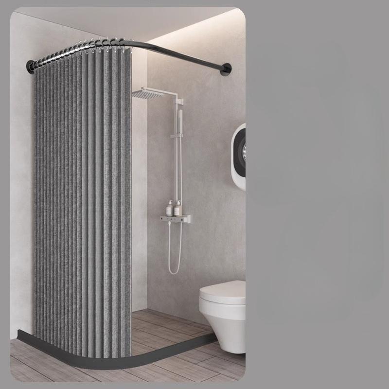 Toilet Non-porous Corner Magnetic Folding Invisible Shower Curtain Waterproof and Mildew-proof Thickened Shower Partition Screen
