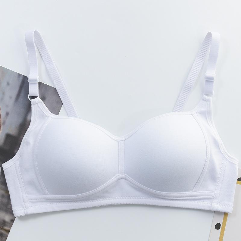 

Summer Japanese and Korean style less junior high school students comfortable no steel ring development period pure cotton bra 32/70 белый