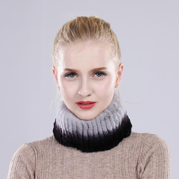 Winter Women Knitted Fluffy Real Rex Rabbit Fur Scarf Natural Soft Rex Rabbit Fur Headband Girls Warm 100% Genuine Fur Scarves