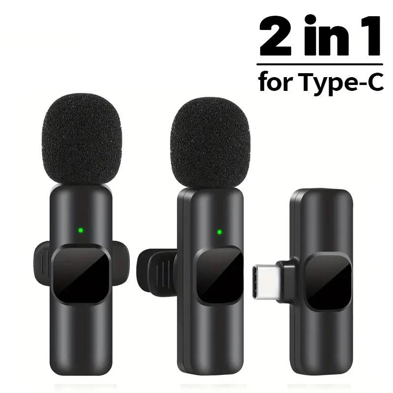 New Wireless Lavalier Microphone Portable Audio Video Recording Mini Mic for Ios Android 3.5mm Live Broadcast Gaming Phone Mic