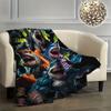 Fierce Muscular Shark Pattern Flannel Printed Blanket Suitable for All Seasons Suitable for Living Room Office Sofa and Travel