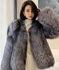 Fur jacket short fashion imitation fox fur whole fur coat autumn and winter new casual women's jacket