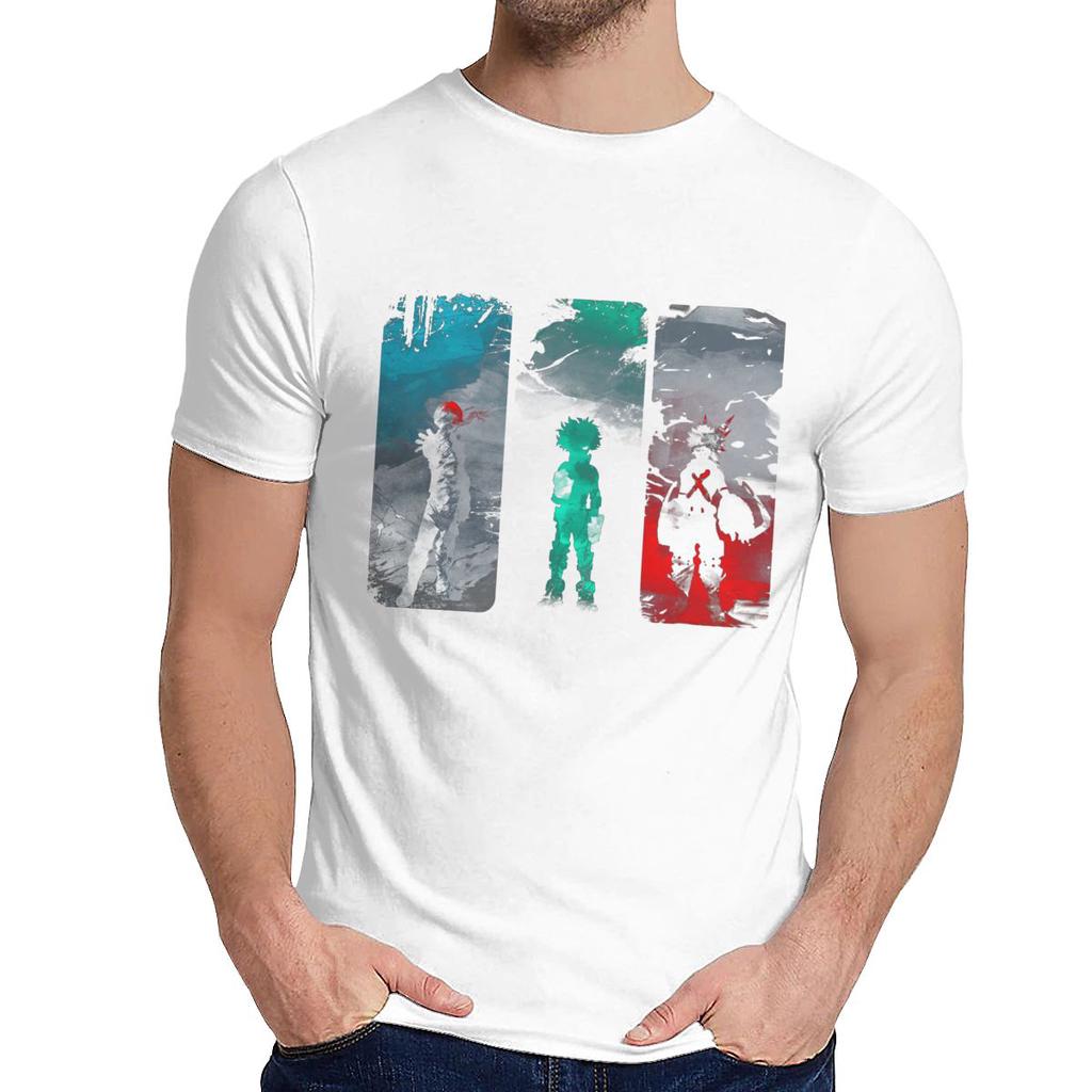 Male Hero Power My Hero Academia T Shirt Natural Cotton Anime Round Neck Hip Hop Tee