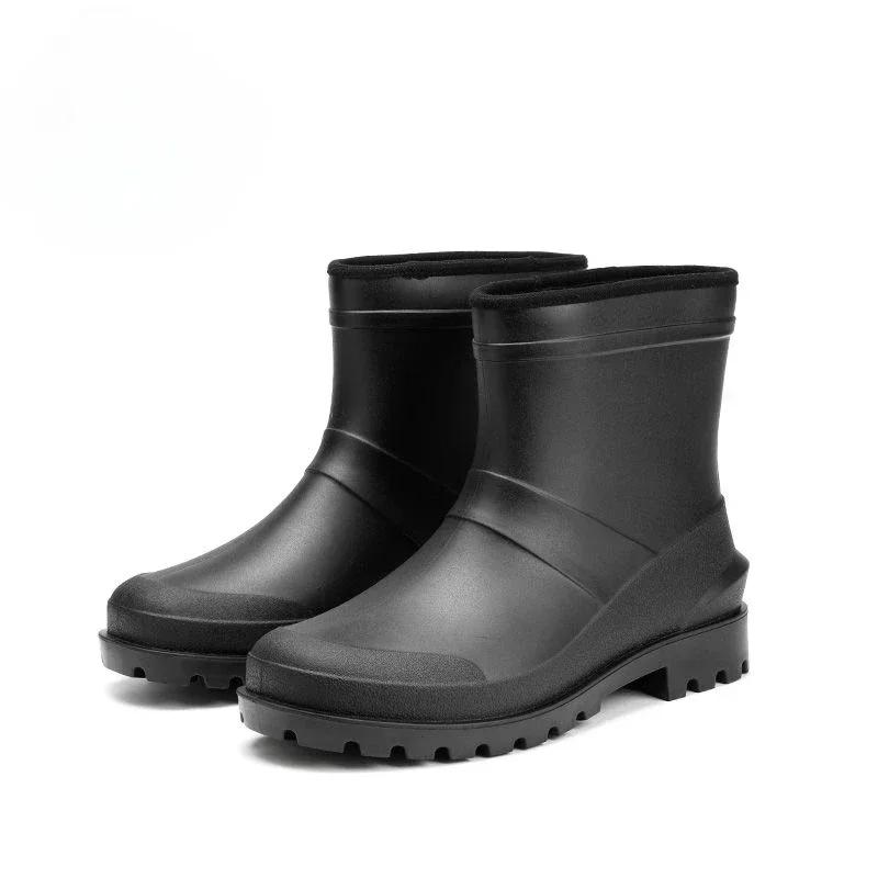 

Модная уличная водонепроницаемая и нескользящая резиновая мужская обувь, дешевые резиновые сапоги для мужчин с широкими носками на низком каблуке, для дождливой погоды, подростковые резиновые сапоги, взрослые 46