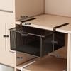 Under Shelf Hanging Pull Out Drawer Basket Carbon Steel Wardrobe Organizer Tray for Clothes Socks Space Saving Storage Drawer