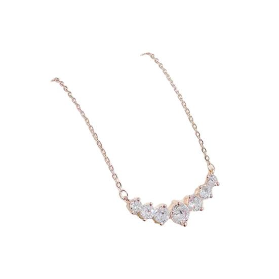 

Женское ожерелье из искусственного кристалла, симметричное полированное украшение на шею, ювелирные изделия, ожерелье для выпускного вечера, свиданий, ключицы розового золота