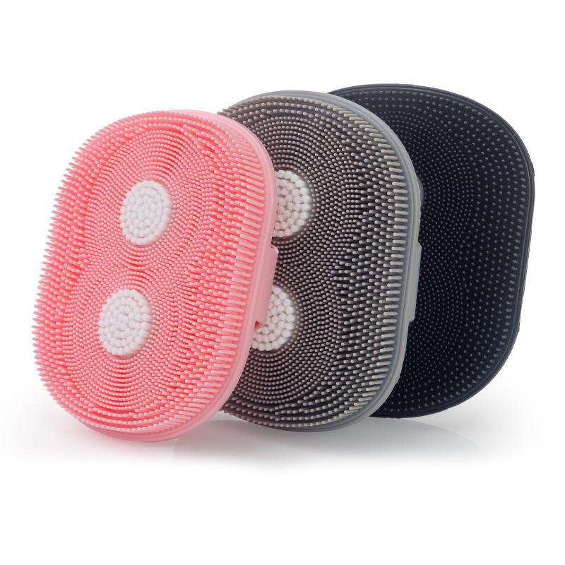 Soft Oval Silicone Bath Brush - Comfortable Handheld Massage & Cleaning Brush