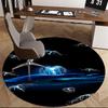 Elegant Blue Glow Jellyfish Chair Mat   Round Carpet for Home Decor, Office Use, Living Room, Bedroom, Gift Idea0243b