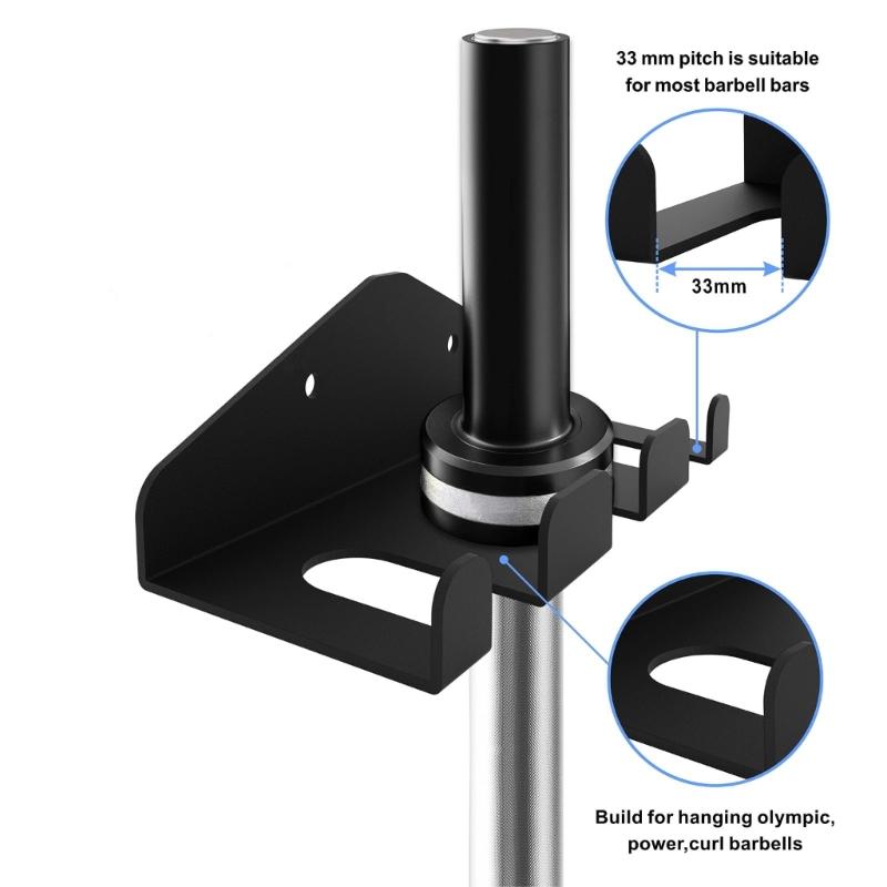 Vertical Wall Mounted Barbell Storage Rack Metal Design for Organizing Fitness Equipment in Home Garage and Gym Spaces