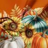 3pcs Autumn Pumpkin Sunflowers Stic Field Leaf Theme Duvet Cover Set,Thanksgiving Season Christmas Easter Autumn Gifts,