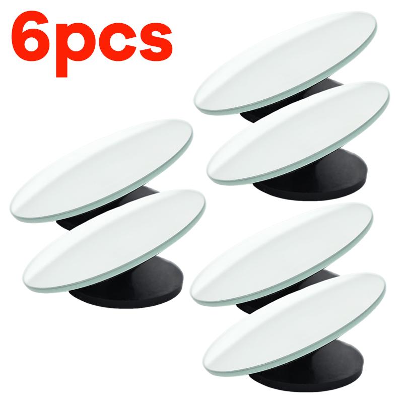 Frameless Car Round Blind Spot Mirrors 360° Adjustable Convex Rearview Mirrors for Eliminating Blind Spots Parking Assistance
