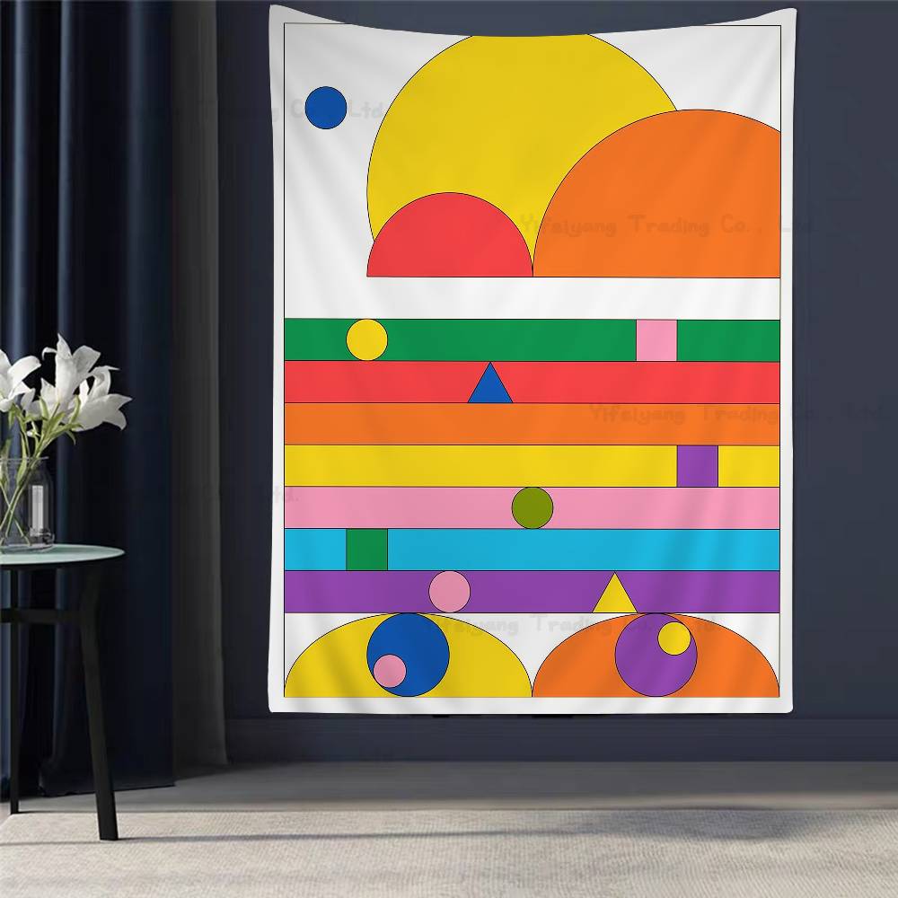 Buntes Geometrisches Gemälde Gedruckt Großer Wandteppich Indischer Buddha Wanddekoration Hexerei Bohemian Hippie Dekor Decke