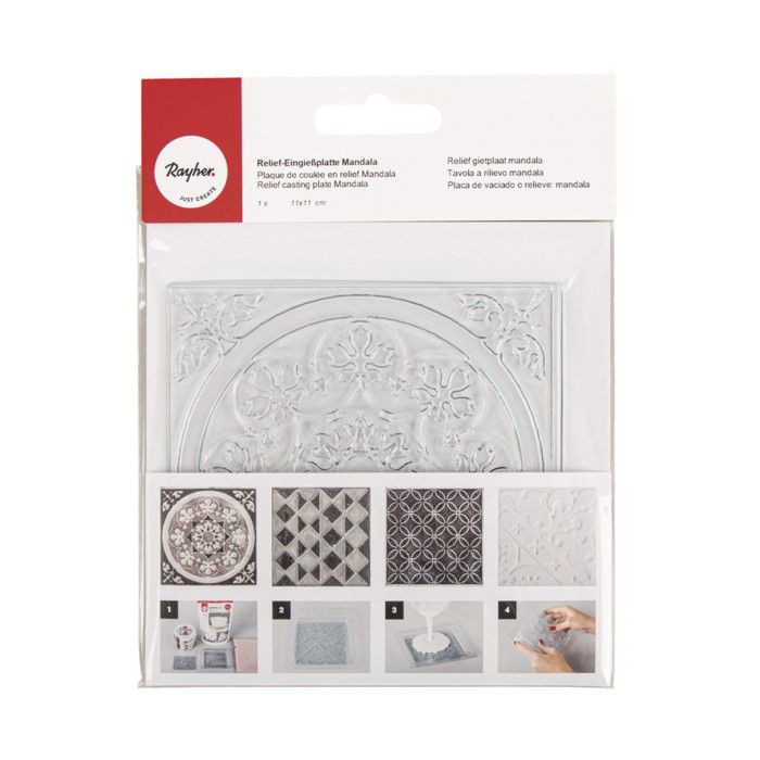 Casting Plate - Rayher - Mandala - 11x11 Cm - Transparent Plastic - Reusable