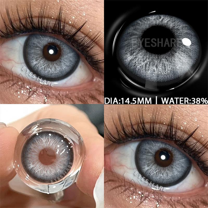 Colored Pupils for Eyes 1Pair Gray Eye Contacts Brown Color Lens Eye Blue Big Eye Lenses Green Lenses Yearly Eye Lens