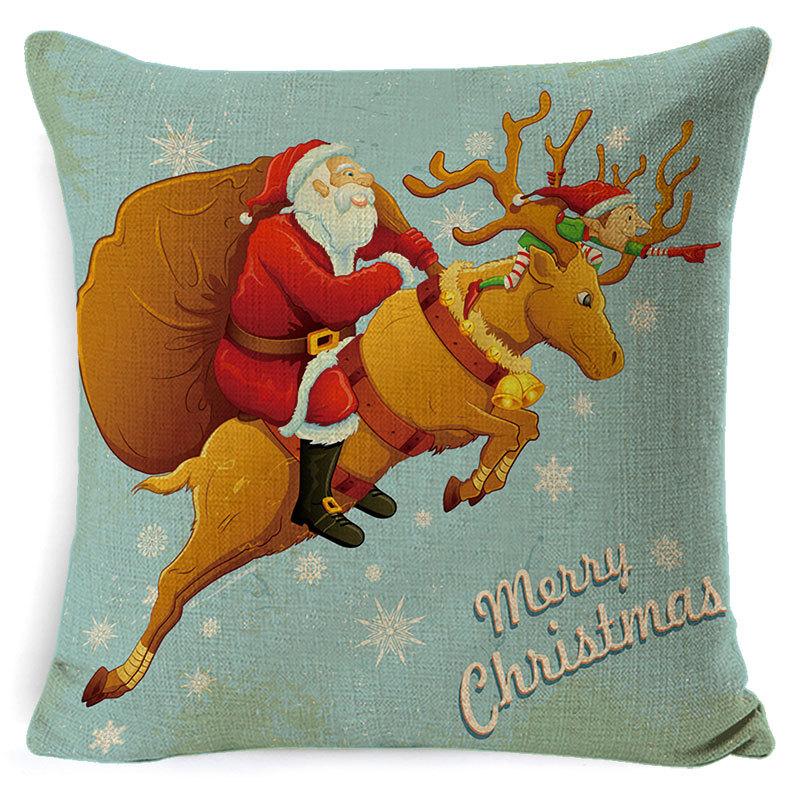Printed Linen Pillow Cover Decoration Home Cartoon Animal Sofa Cushion Cover Cartoon Animal Print
