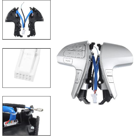 

ACROPIX Auto Car Steering Wheel Cruise Volume Control Switch Button Fit for Toyota Camry - Pack of 1 Silver Tone