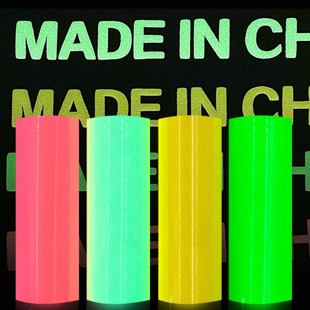 3D Puff HTV Heat Transfer Vinyl Film Glow in The Dark Luminous Iron on Tshirt Clothing for Cut Cameo 4 Assorted Colors Sheet