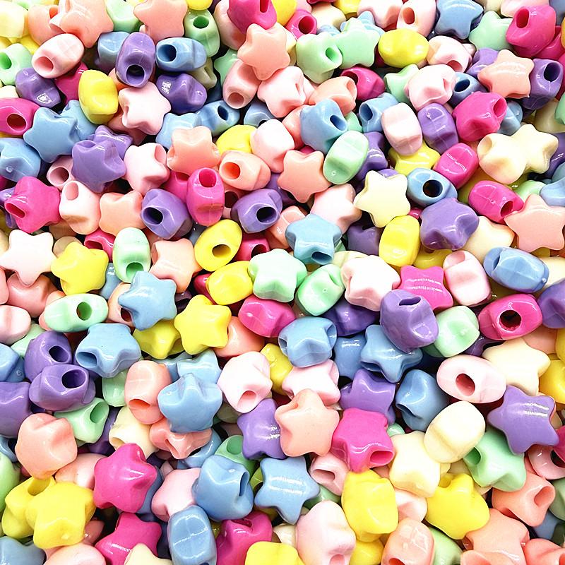 20pcs14X9mm Candies Colour Big Hole Five-Pointed Star Acrylic Loose Spacer Beads for Jewelry Making DIY Bracelet Accessories
