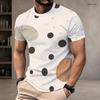 Men S Plus Size Round Neck Short Sleeve Geometric Printed T Shirt Black White Grey Straight Hem Pullover