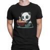 Men T-Shirts Funny Vintage Kawaii Panda Ramen Noodles Anime Jap Crazy Pure Cotton Sleeve Kawaii  Anime Panda Clothing Original