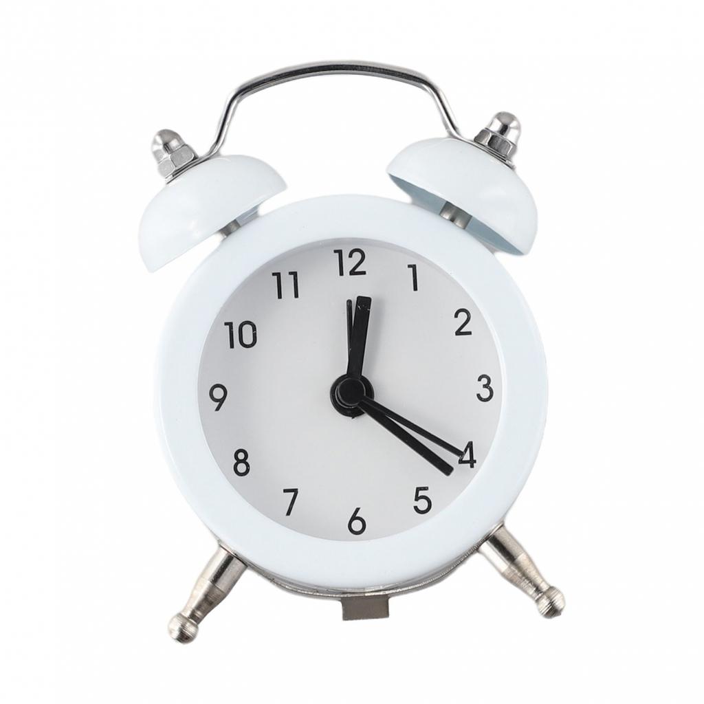 Alarm Clock Classic Double Bell Glass Lens PVC Clock Face