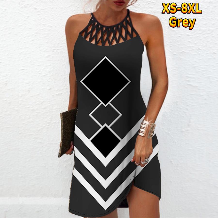 Летнее модное сексуальное платье без рукавов — фото 6