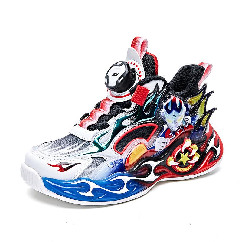 Ultraman boys shoes 2025 spring new children's light sports shoes luminous boys non-slip running students