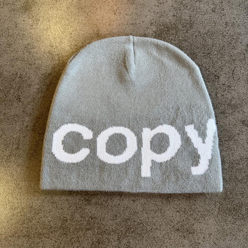 

Alphabet Design Wool Knit Cap For Cold Seasons Unisex Stylish Face Slimming Style сірий колір