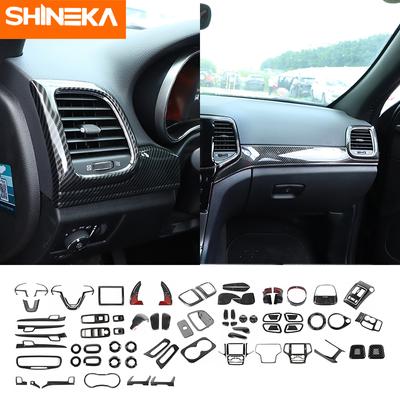 SHINEKA Carbon Fiber Stickers For Jeep Grand Cherokee Car Interior Decoration Cover Accessories For Jeep Grand Cherokee