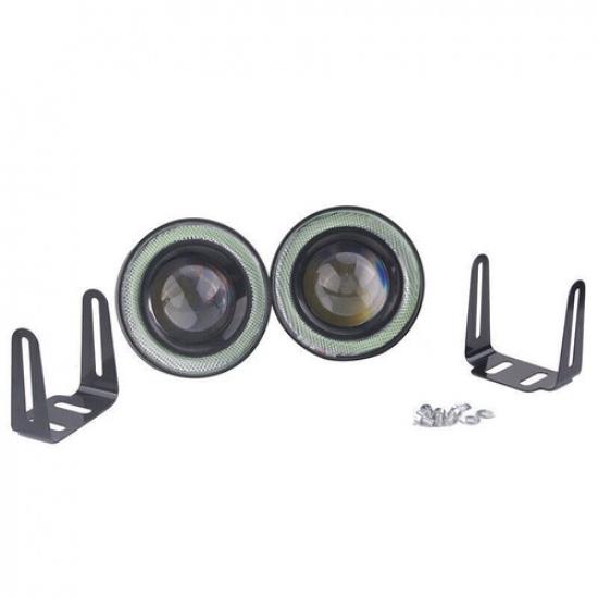 3.5" COB LED Fog Light Projector Car Blue Angel Eye Halo Ring DRL Lamp 2pcs/set