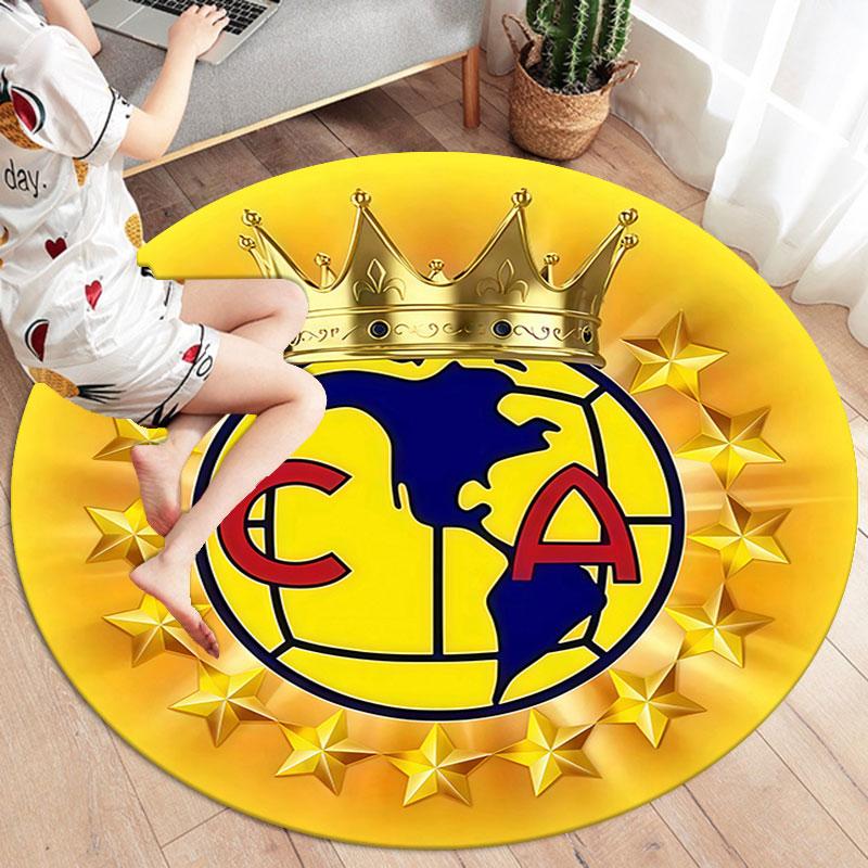 Club America Round Area Rug,Carpet Rug for Living Room Bedroom Sofa Playroom Decor,Non-slip Floor Mat