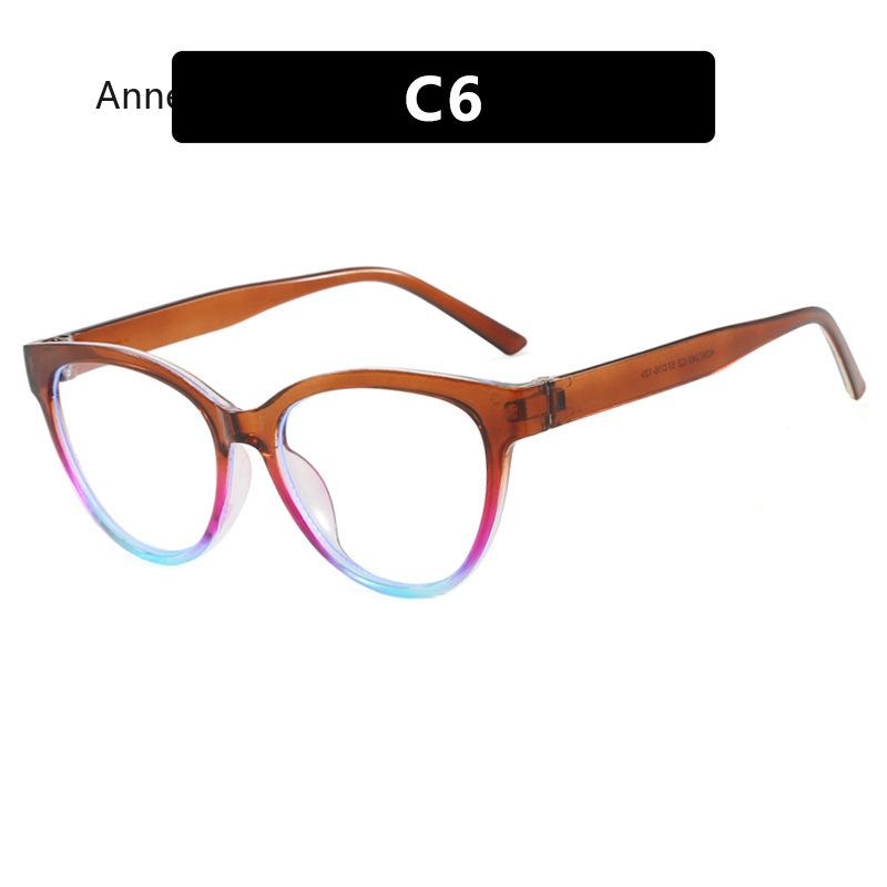 New Women Glasses Frame Cat Eye Flat Mirror Fashion Eyeframe Retro Anti Blue Light Trendy Man Decorative Glasses Plain Eyewear