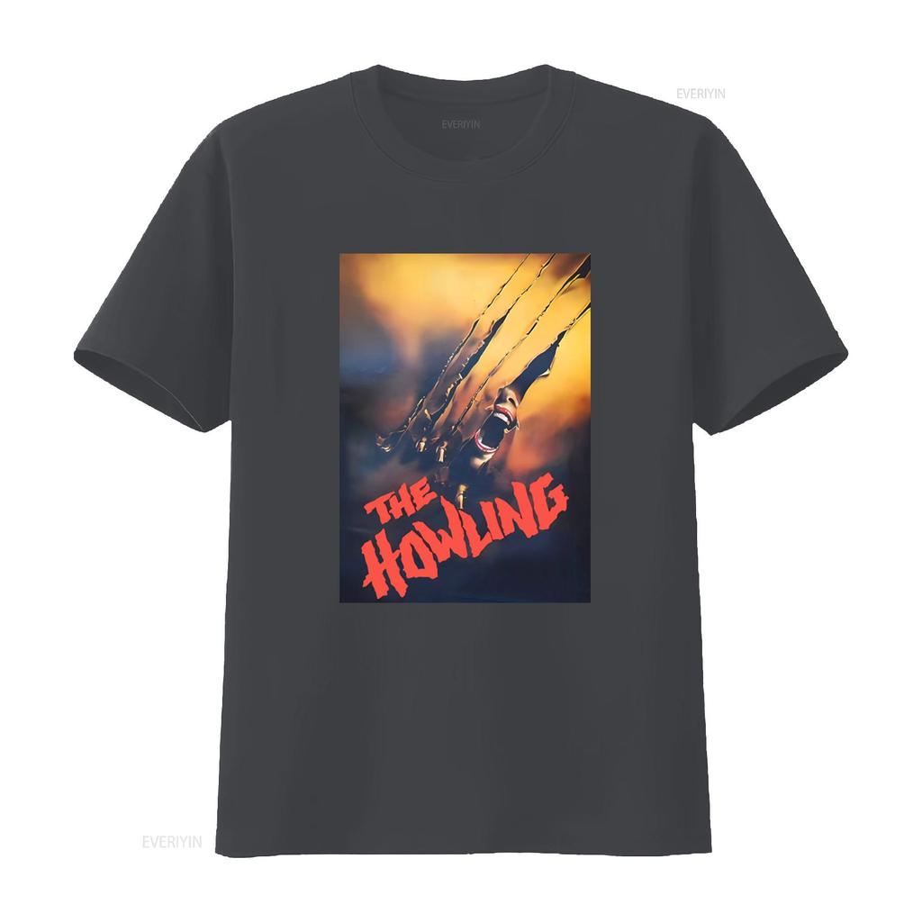 80s The Howling Horror Movie Promo Poster 1981 Spooky Film T shirt vintage Washed Comfortable Unisex Stretched streetwear