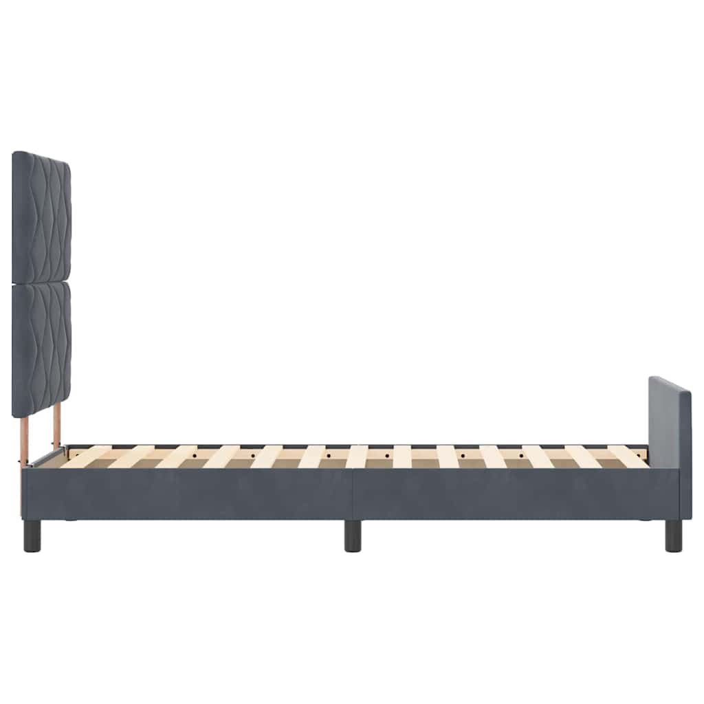 Box Spring Bed with Headboard Dark Grey 80 x 200 cm Velvet