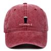 Vitamin G Letter Vintage Baseball Cap With Breathable Cotton And Curved Brim