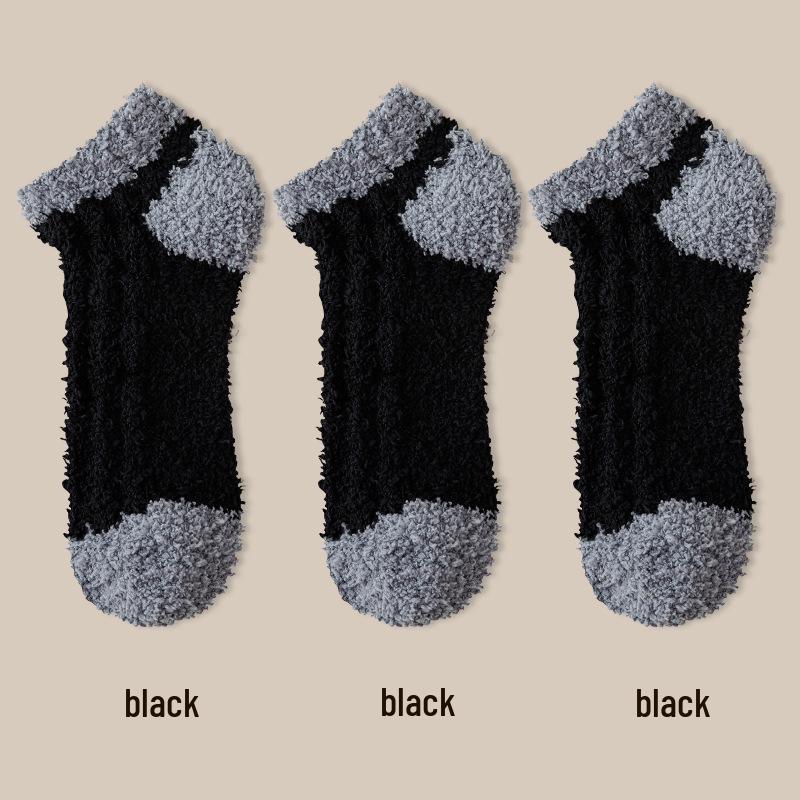 

Плюшевые носки из кораллового флиса для пары: Утепленные домашние носки для осени и зимы One Size