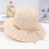 Summer new women's big edge straw hat bow breathable sunscreen sun hat outdoor UV protection sun hat