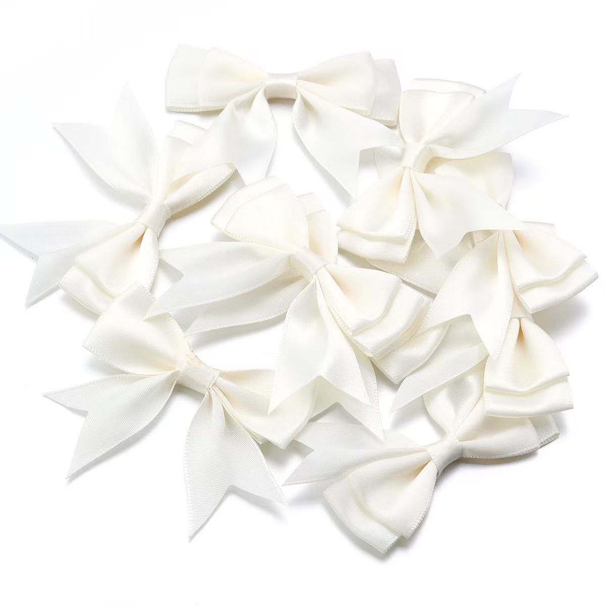 

10 шт. Бежево-фиолетовые полиэстеровые ленточные банты Двухъярусный бант Нашивка Сделай сам Подарок Украшение для одежды бежевый