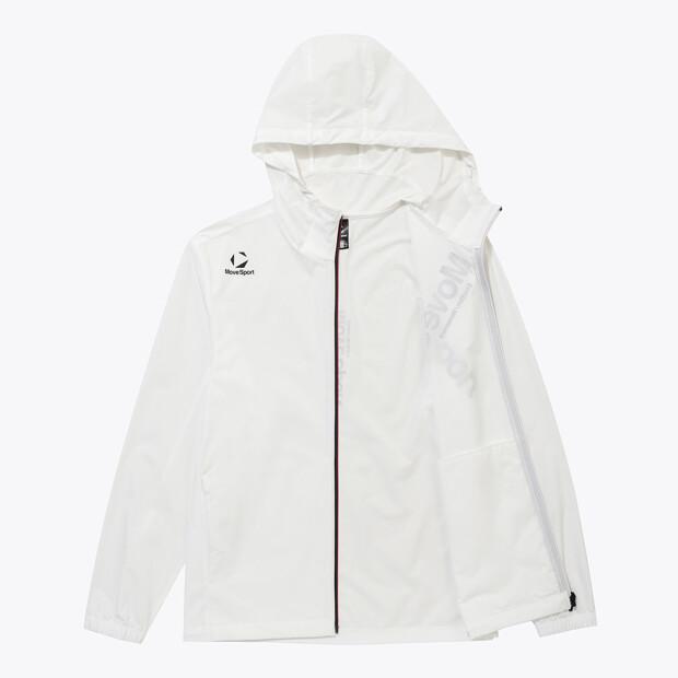 MUBEUSEUPOCHEUBAIDESANGTEU Wording Graphic Woven Hooded Windbreaker Jacket White Vs123Ewb11
