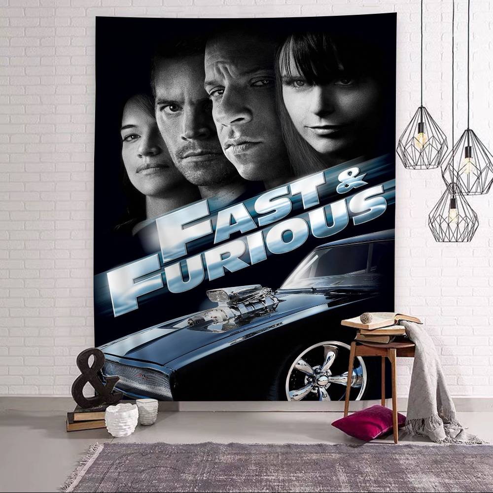 Classic Vintage Fast and Furious Cartoon Tapestry for Living Room Home Dorm Decor INS Home Decor