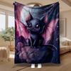 Cute Baby Bat, for Fantasy Lovers, Soft Blanket, Pink Wings And Moon Design, Multi-Purpose Home Decor Gift, Cozy Comfort