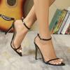 Fashion Fashion Ankle Buckle High Heels Women Summer Shoes Sexy Stiletto Heel Gladiator Black Sandals for Women Pointed Toe Pumps Sandal